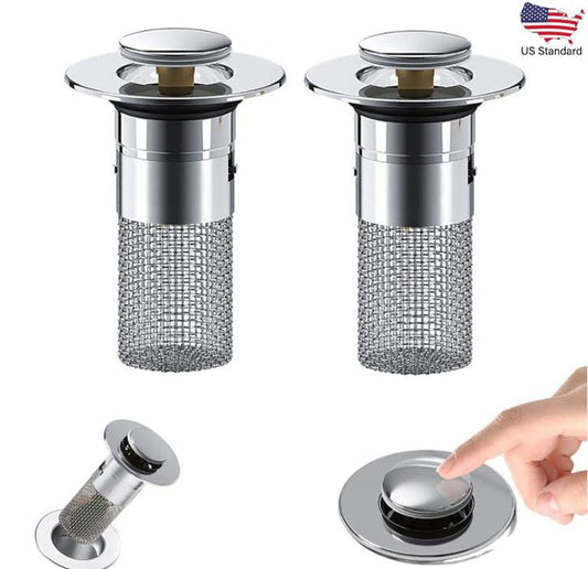 2-Piece Pop-Up Sink Drain Strainer Set